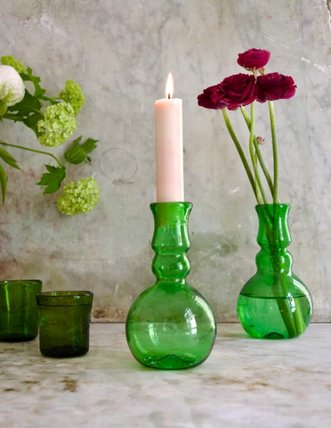 Laveno Montebello Vase in Green Glass