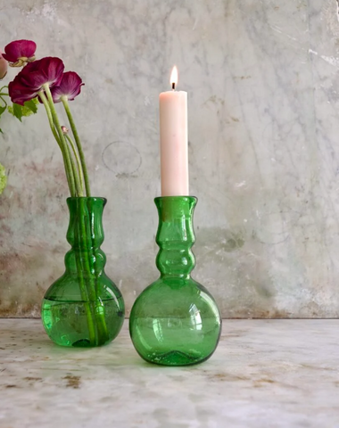 Laveno Montebello Vase in Green Glass