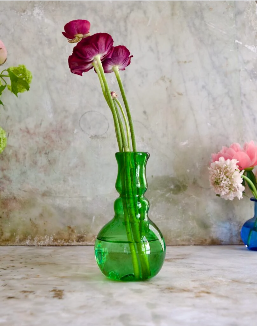 Laveno Montebello Vase in Green Glass