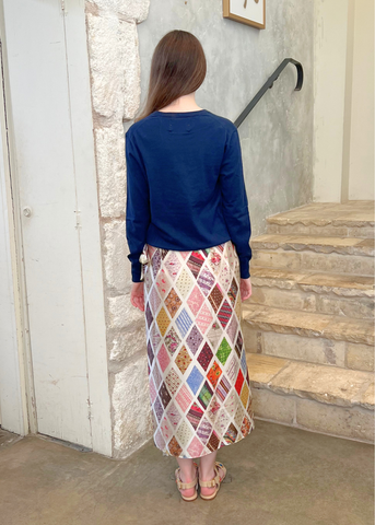 Emerson Diamond Print Silk Wrap Skirt