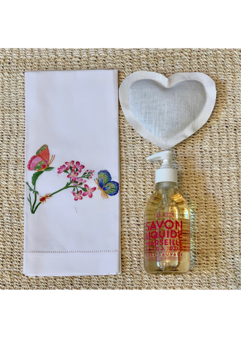 Linen Heart Sachet in Ivory
