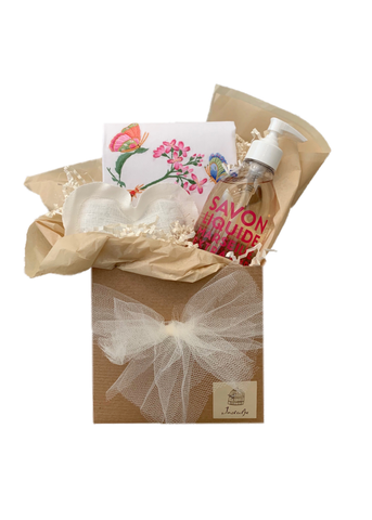 Linen Heart Sachet in Ivory