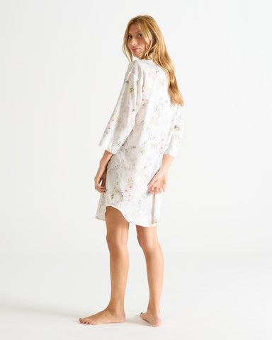 Orchidee Cotton Sateen Long Sleeve Sleepshirt