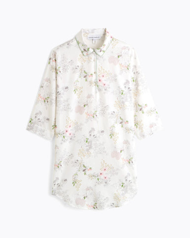 Orchidee Cotton Sateen Long Sleeve Sleepshirt