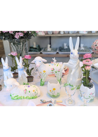 Meadow Flowers Hand Painted Standing Lamb