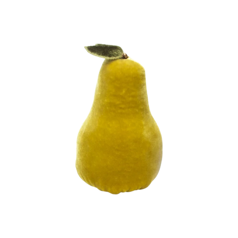 Velvet Decorative Pear in Leaf