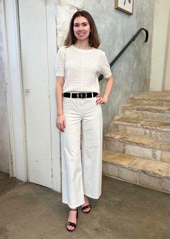 Megan High Rise Wide-Leg Pant in Stone