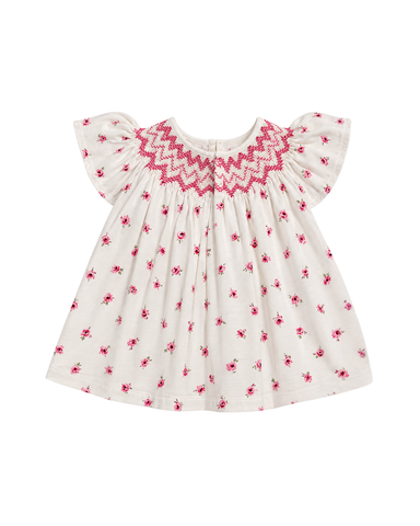 Menos Rositas Short Sleeve Dress + Bloomers Set In Pink