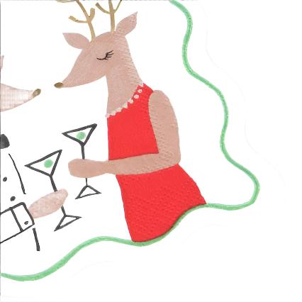 Mr + Mrs Reindeer Paper Napkin Set