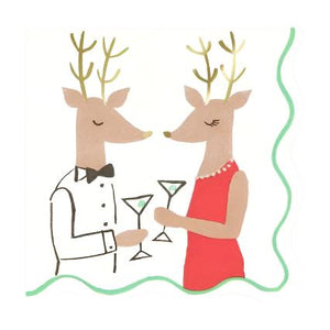 Mr + Mrs Reindeer Paper Napkin Set