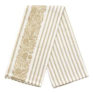 Mirto Jacquard Italian Cotton Linen Kitchen Towel in Sand