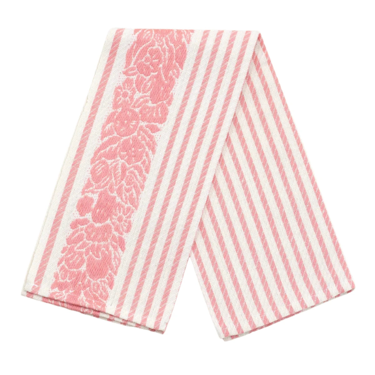 Mirto Jacquard Italian Cotton Linen Kitchen Towel in Candy Pink