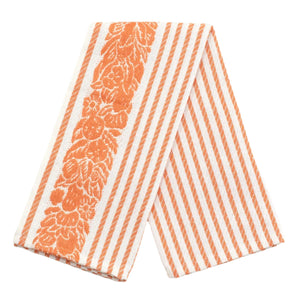 Mirto Jacquard Italian Cotton Linen Kitchen Towel in Orange