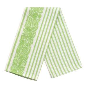 Mirto Jacquard Italian Cotton Linen Kitchen Towel in Apple Green