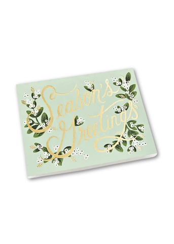 Mistletoe Season's Greetings Illustrated Greeting Card
