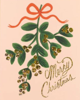 Mistletoe Christmas Illustrated Greeting Card