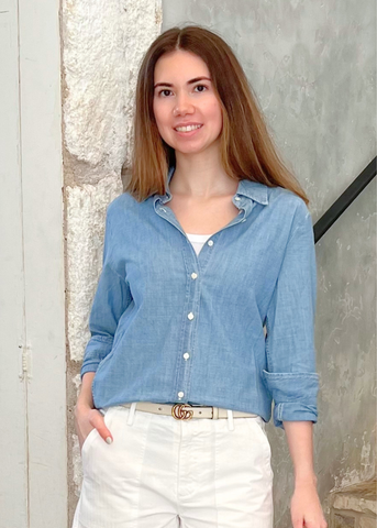 Monti Long Sleeve Denim Shirt in Chambray