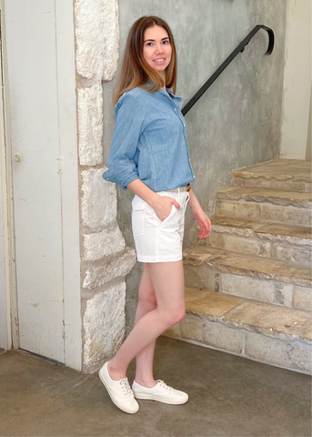 Monti Long Sleeve Denim Shirt in Chambray
