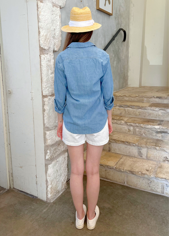 Monti Long Sleeve Denim Shirt in Chambray
