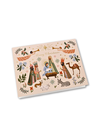 Nativity Scene Illustrated Greeting Card
