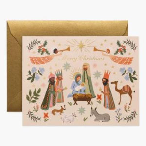 Nativity Scene Illustrated Greeting Card