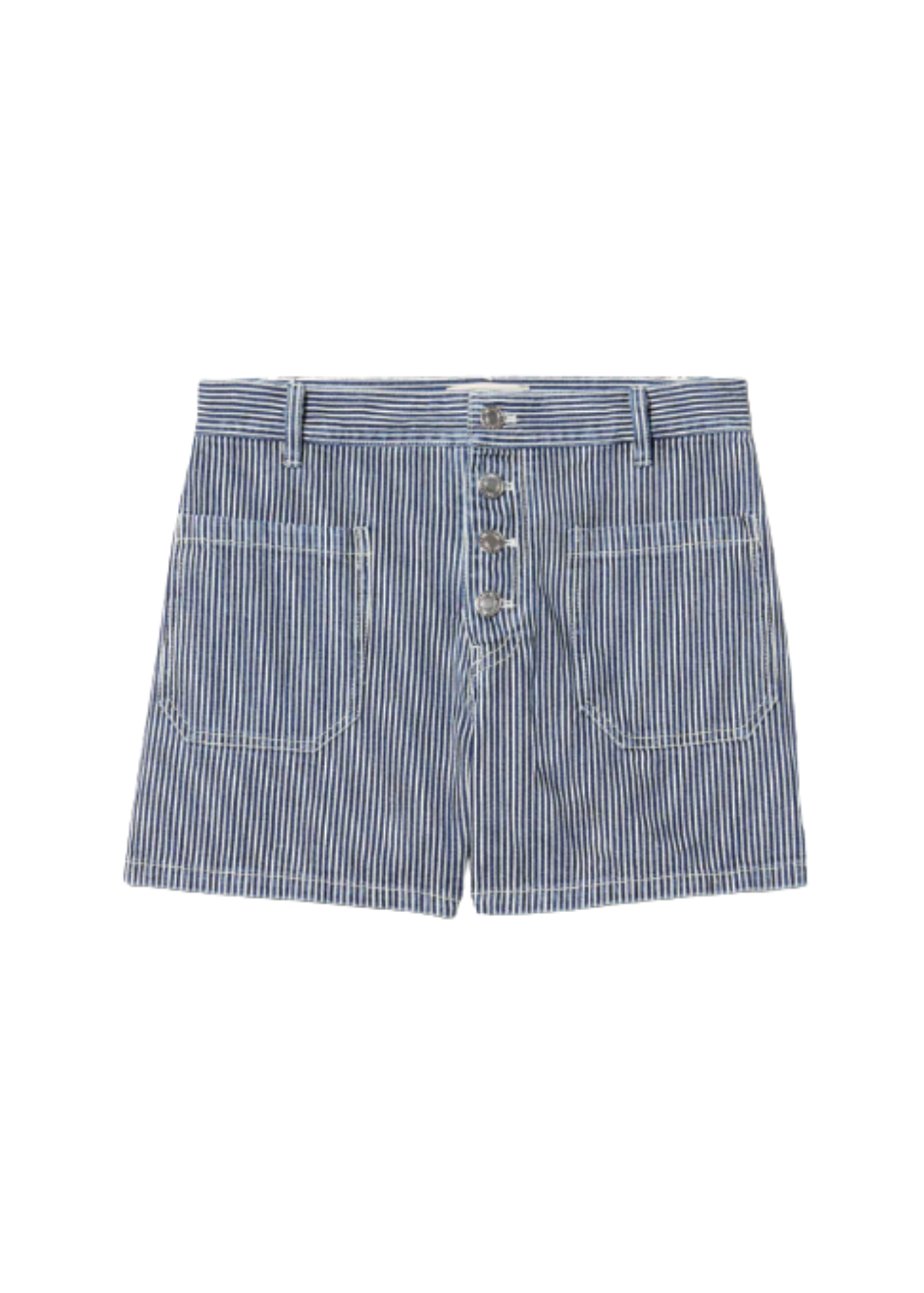 Harley Striped Cotton Short in Indigo Rinse
