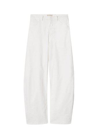 Tribeca Mid-Rise Barrel Leg Jean in Cream