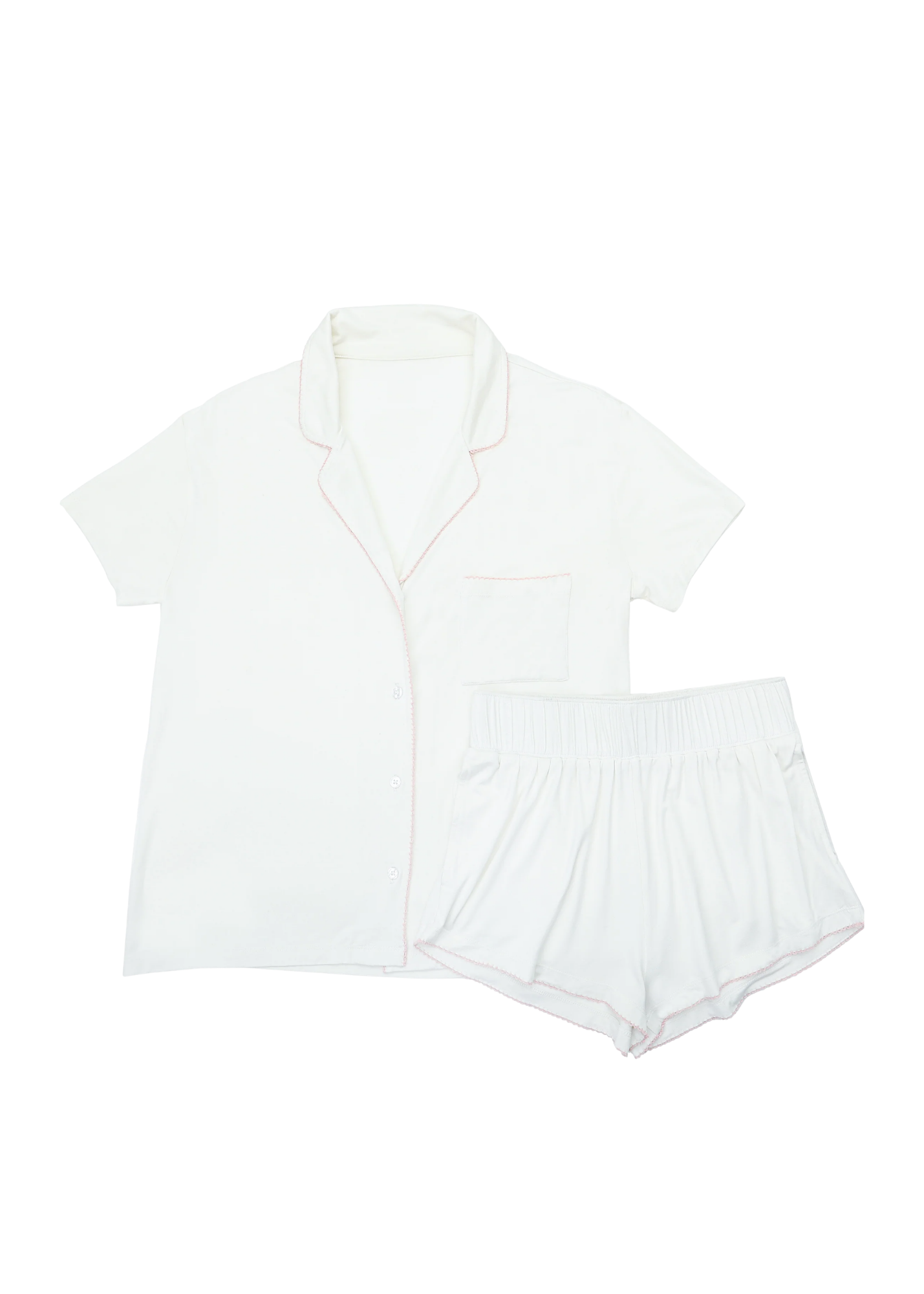 Nora Modal Short Sleeve Short Pajama Set in Pink