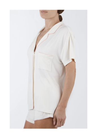 Nora Modal Short Sleeve Short Pajama Set in Pink