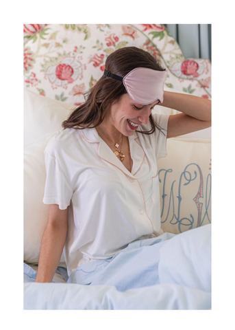 Nora Modal Short Sleeve Short Pajama Set in Pink