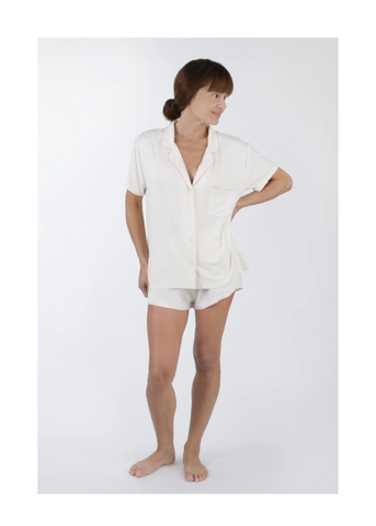 Nora Modal Short Sleeve Short Pajama Set in Pink