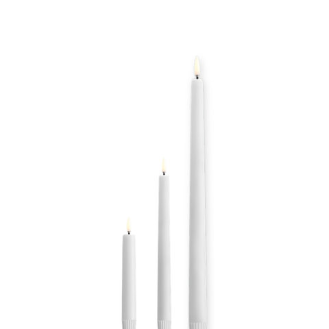 LED Taper Candle Pair In Nordic White