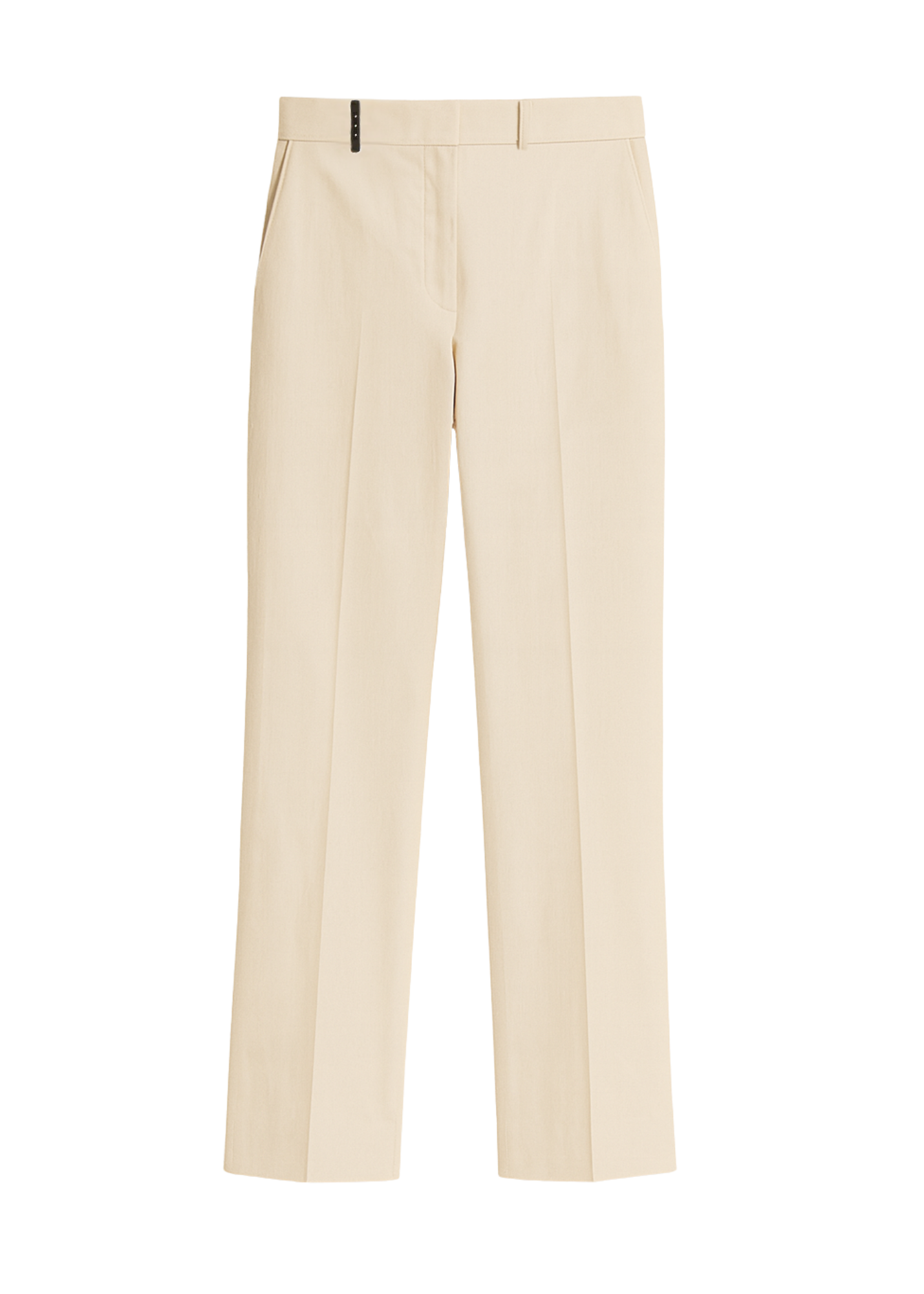 Cotton Twill Stretch Split Hem Cigarette Pants in Opal White