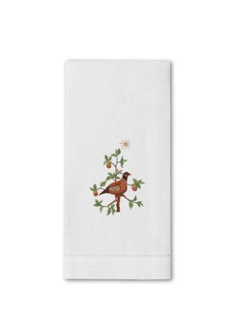 Partridge in a Pear Tree Embroidered Everyday Towel
