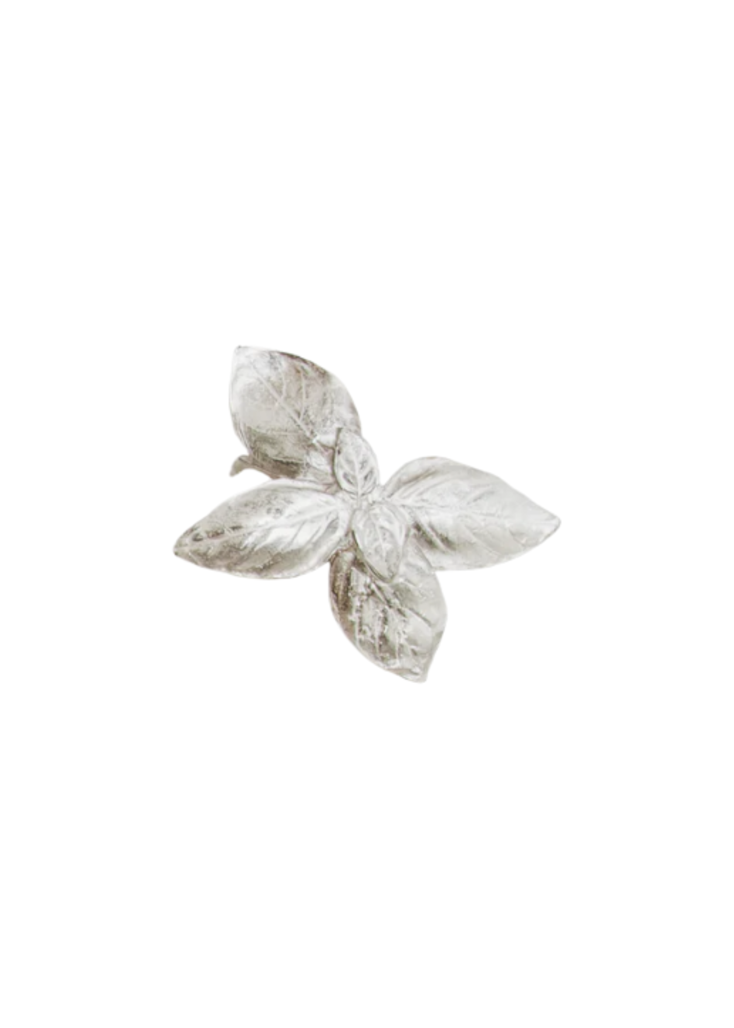 Basil Herb Metal Napkin Ring in Pewter