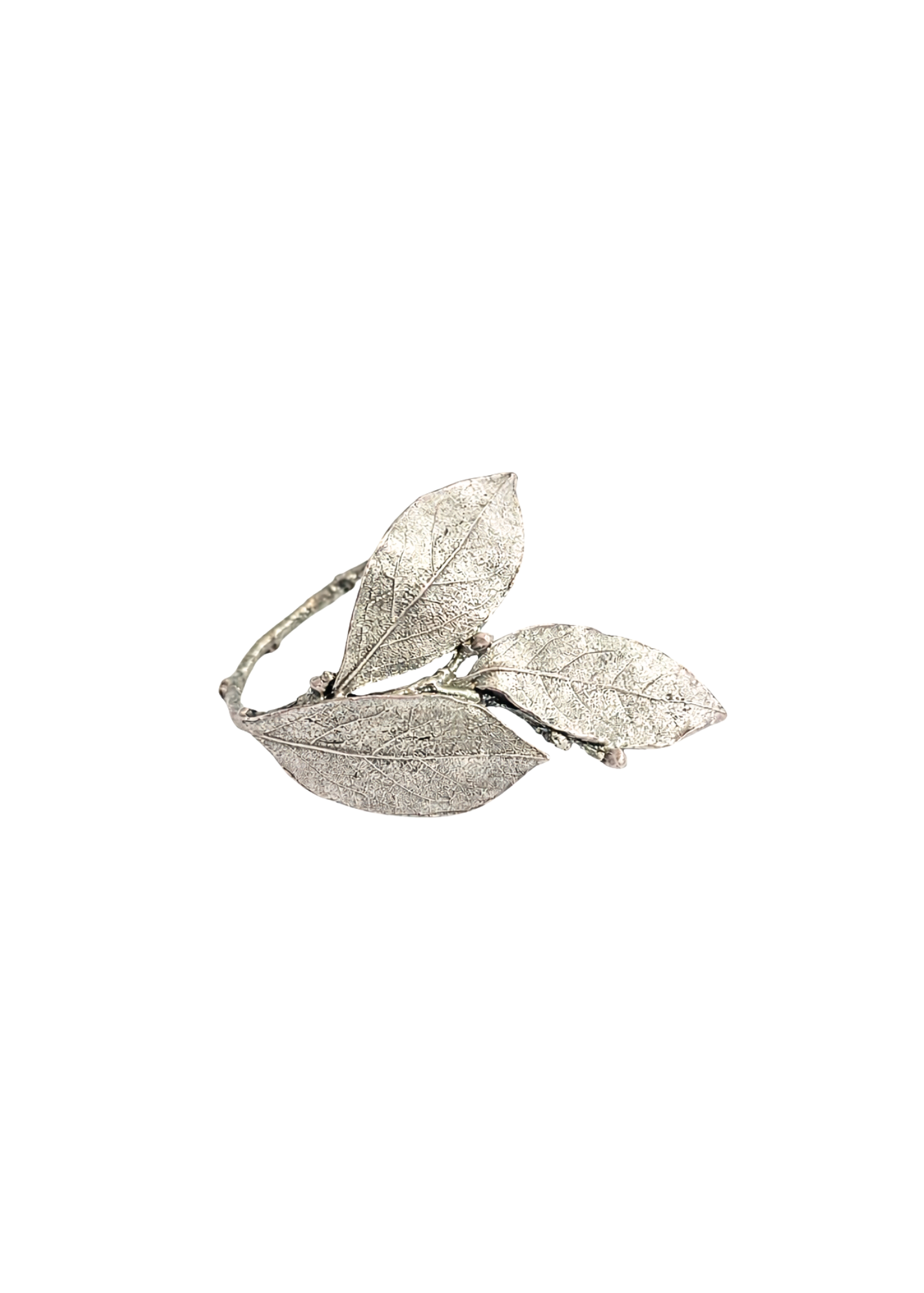 Bay Leaf Herb Metal Napkin Ring in Pewter