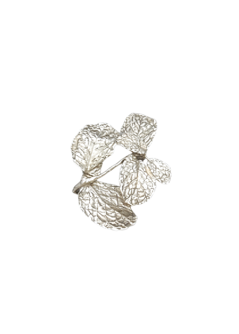 Mint Herb Metal Napkin Ring in Pewter
