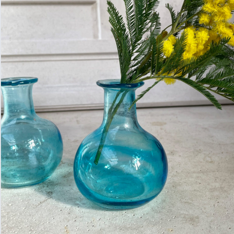 Piccola Vase in Turquoise Glass