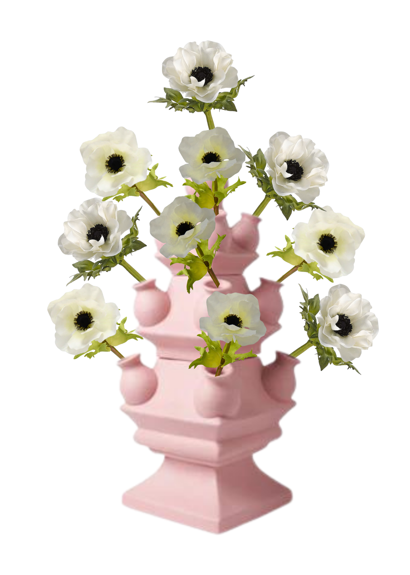 3 Piece Tiered Tulipiere Tower in Matte Pink