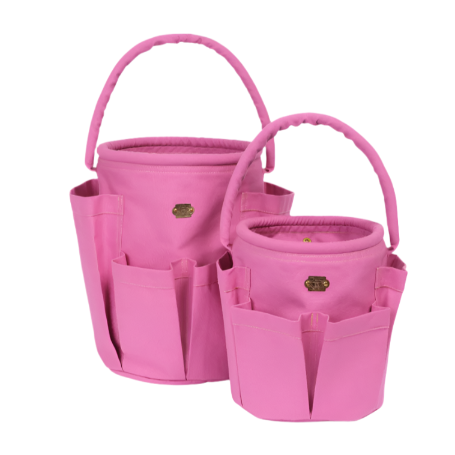 Canvas Gardening Bucket Bag in Rose Pink