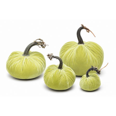Velvet Decorative Pumpkin in Pistachio