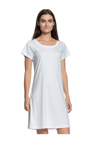 Butterknit Short Sleeve Short Gown In White