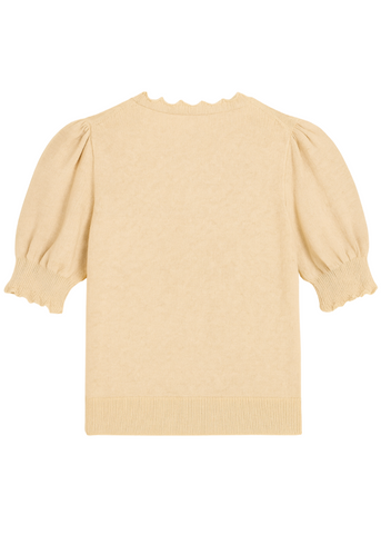 Polline Cashmere Knit Short Sleeve Top in Melange