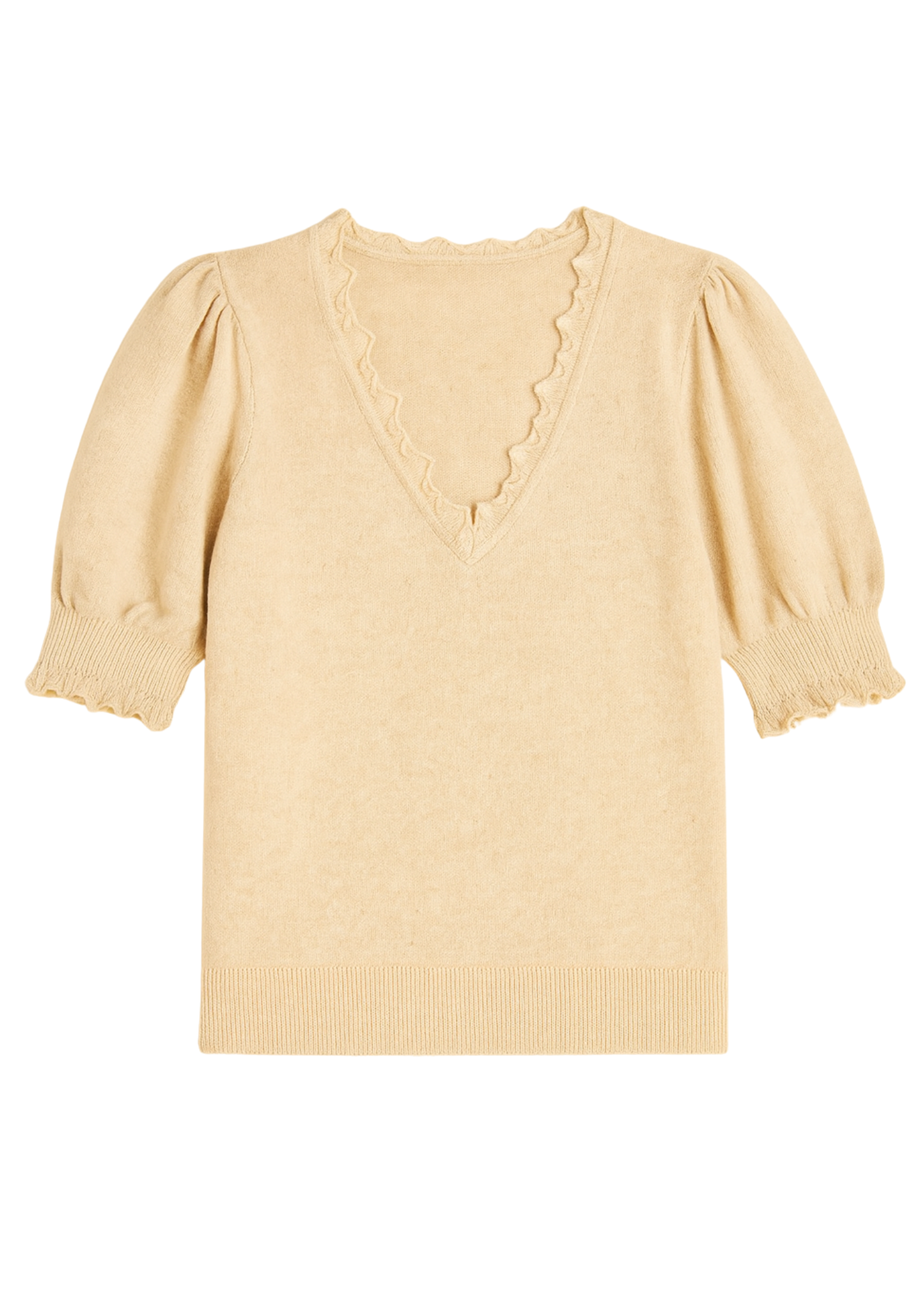 Polline Cashmere Knit Short Sleeve Top in Melange