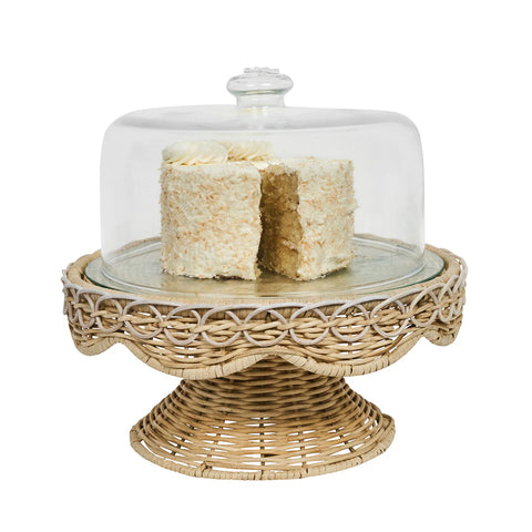 Provence Rattan Cake Stand In Whitewash