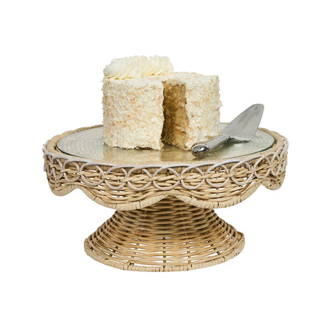 Provence Rattan Cake Stand In Whitewash