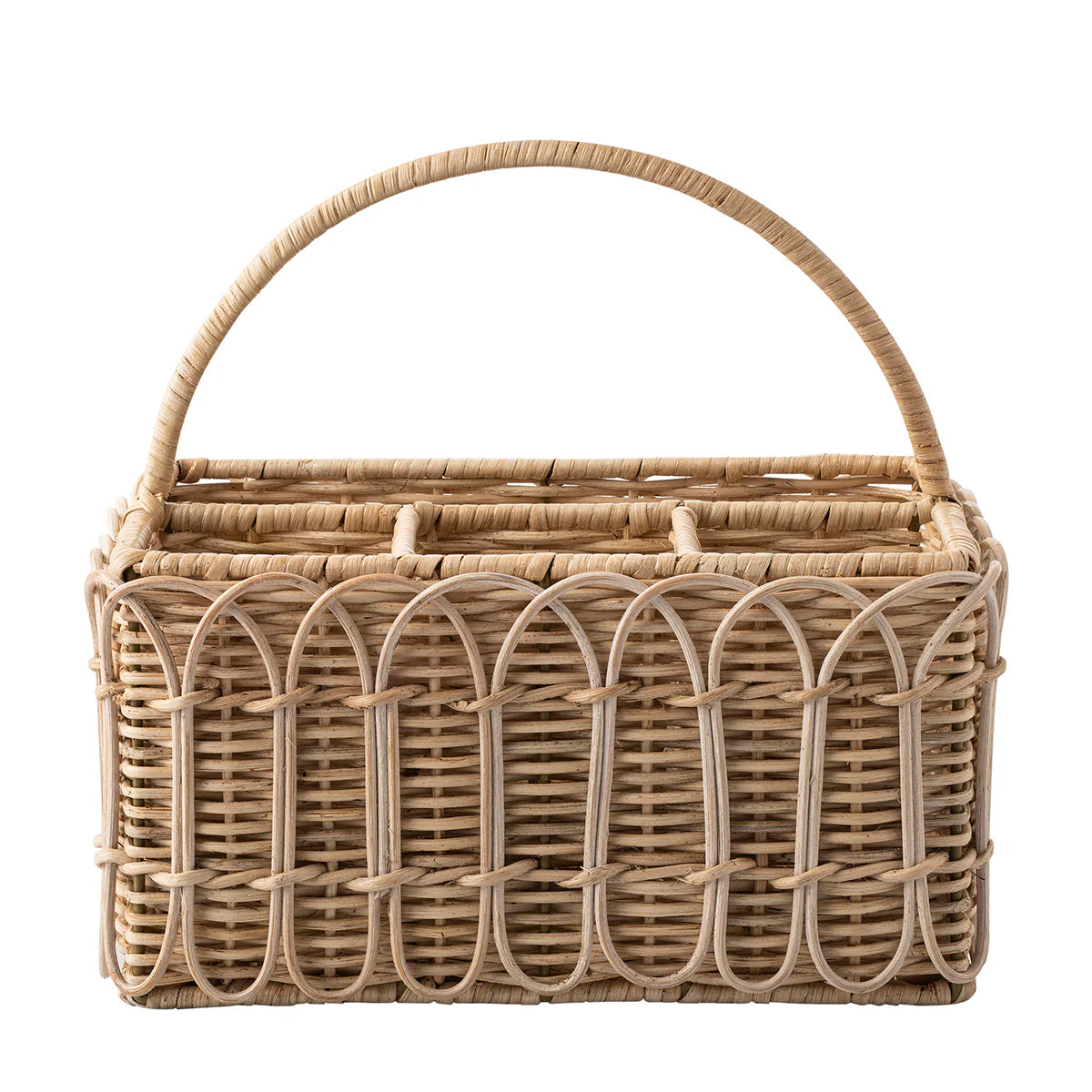 Provence Rattan Silverware Caddy In Whitewash
