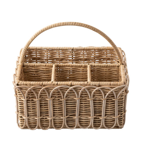 Provence Rattan Silverware Caddy In Whitewash