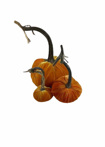 Velvet Decorative Pumpkin in Carrot