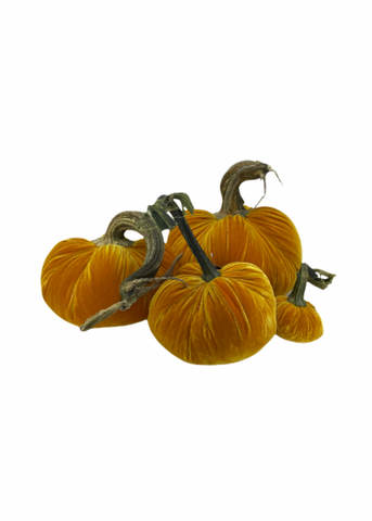 Velvet Decorative Pumpkin in Carrot